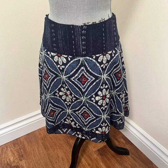 Anna Sui for Anthropologie Front Tie Silk Blend Floral Skirt, 4 - Picture 6 of 11